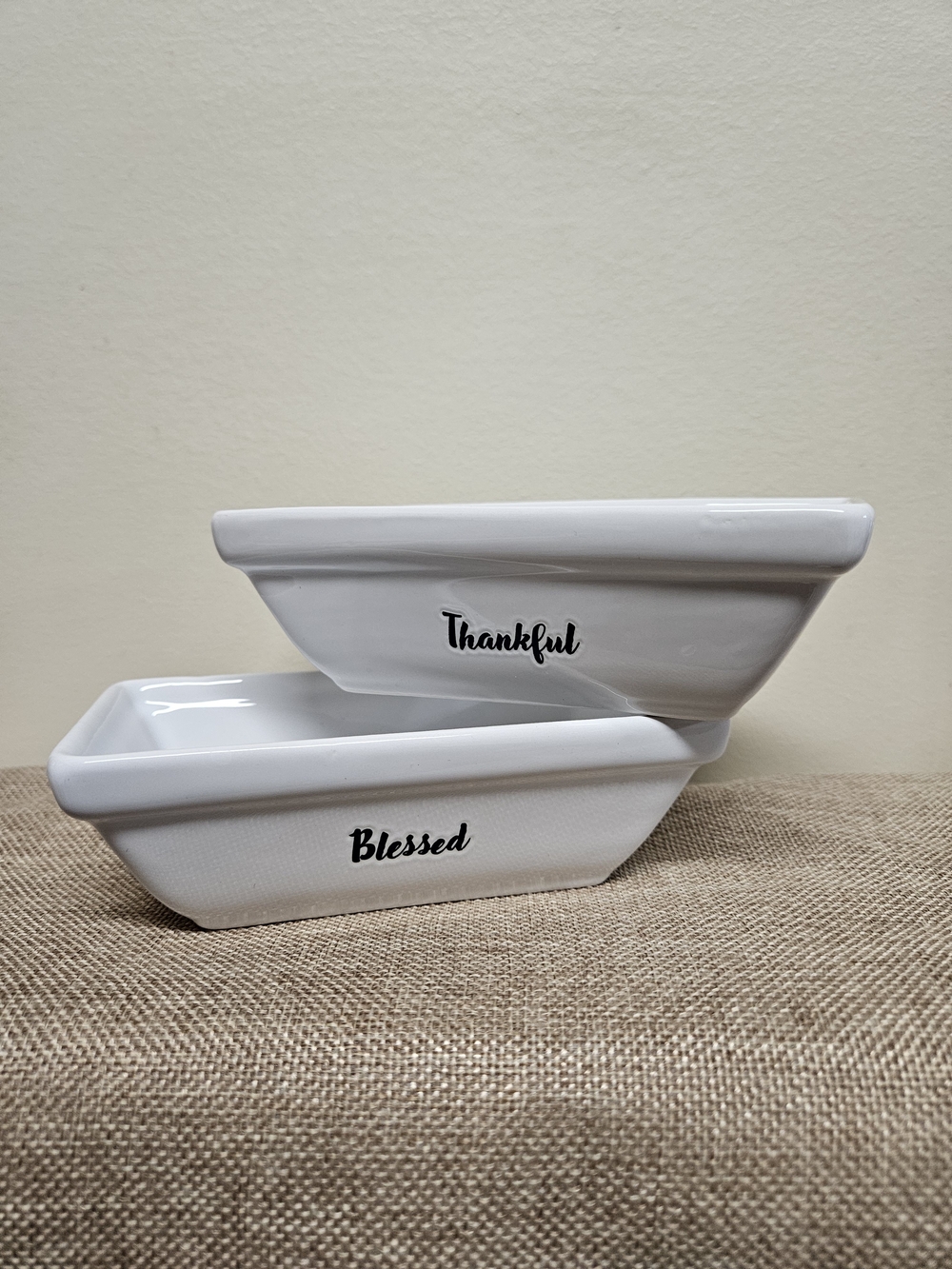 Mini‎ Loaf Blessed & Thankful Ceramic Pans